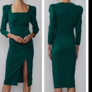 New York & Company Teal Long Sleeve Dress